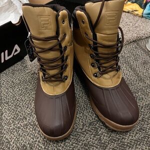 Fila Brown and Tan Waterproof Rain & Snow Boots
